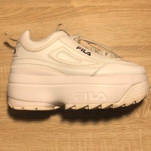 fila disruptor 2 platform white 8.5